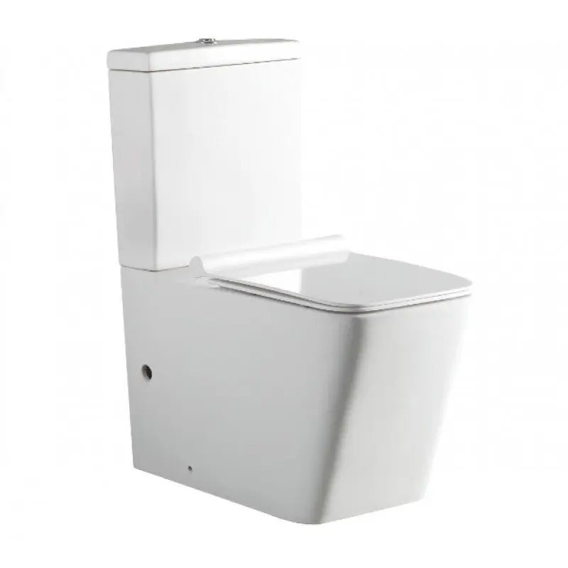 Belbagno - Belbagno Ardente-R Rimless Nano-Glaze Back To Wall Toilet Suite 680mm - Gloss White - Aqualux Bathrooms