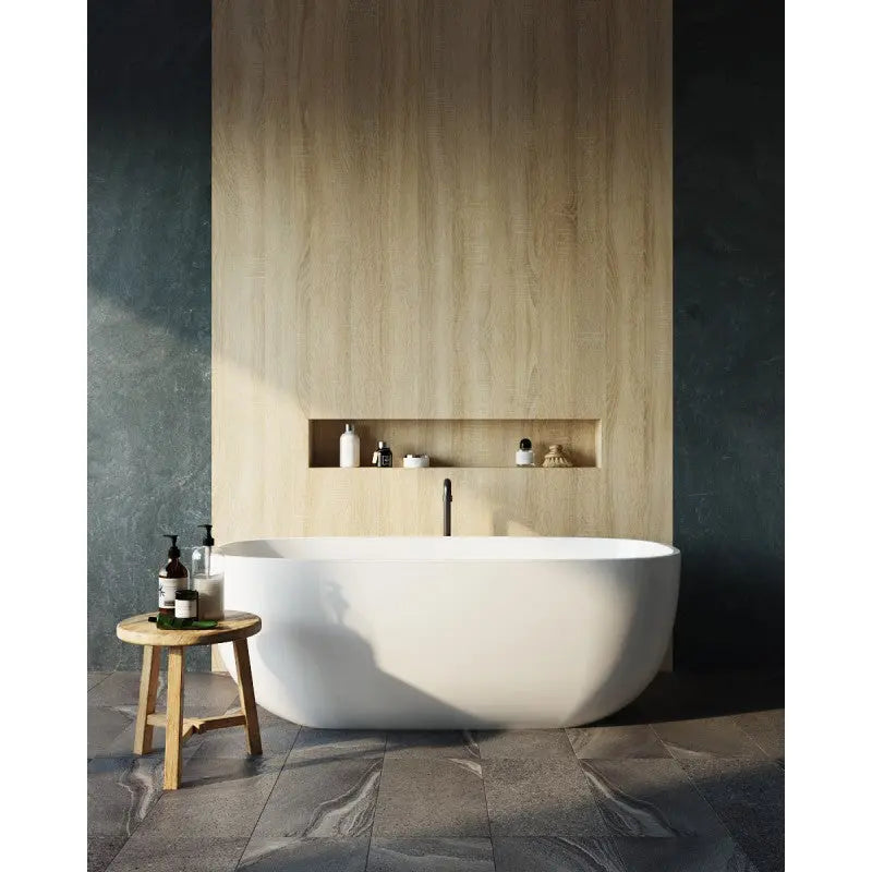 Belbagno - Belbagno Ally Freestanding Bathtub 1500mm - Semi Gloss White - Aqualux Bathrooms