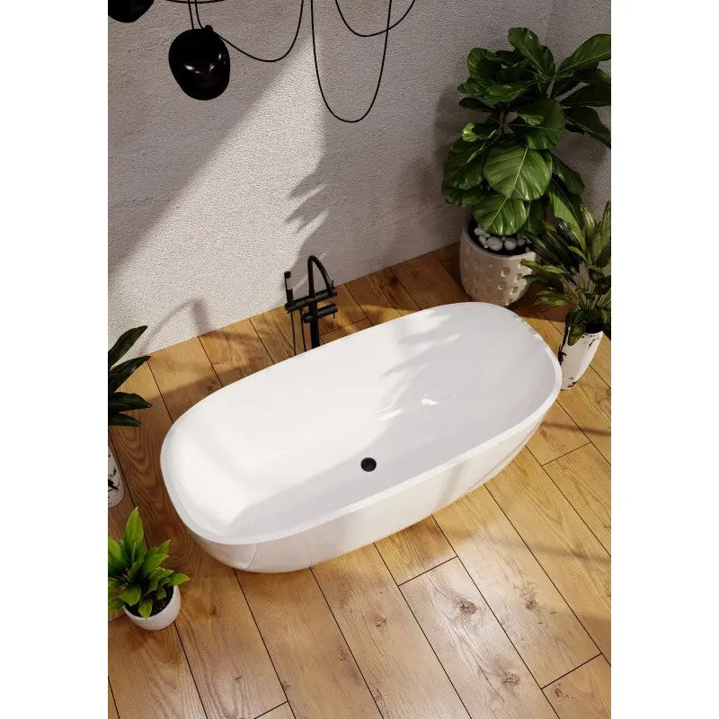 Belbagno - Belbagno Ally Freestanding Bathtub 1700mm - Semi Gloss White - Aqualux Bathrooms