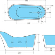 Bevel Freestanding Bathtub 1500mm - Aqualux Bathrooms- Poseidon