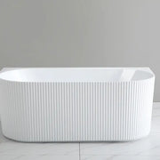 Bari Groove Back To Wall Bathtub 1500mm (No Overflow) - Aqualux Bathrooms- Poseidon