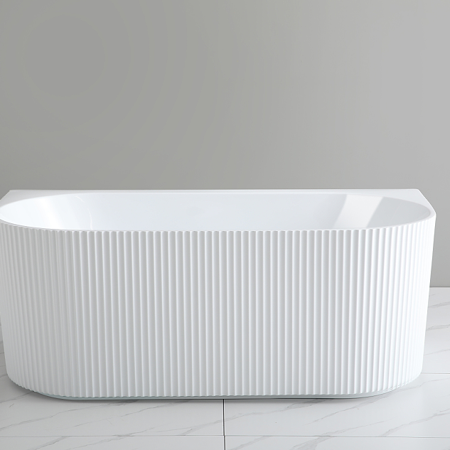 Bari Groove Back To Wall Bathtub 1500mm (No Overflow)