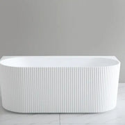 Bari Groove Back To Wall Bathtub 1500mm (No Overflow) - Aqualux Bathrooms- Poseidon