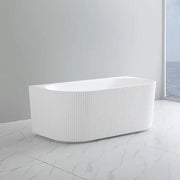 Bari Groove Back To Wall Bathtub 1500mm (No Overflow) - Aqualux Bathrooms- Poseidon