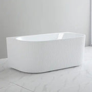 Bari Groove Back To Wall Bathtub 1700mm (No Overflow) - Aqualux Bathrooms- Poseidon