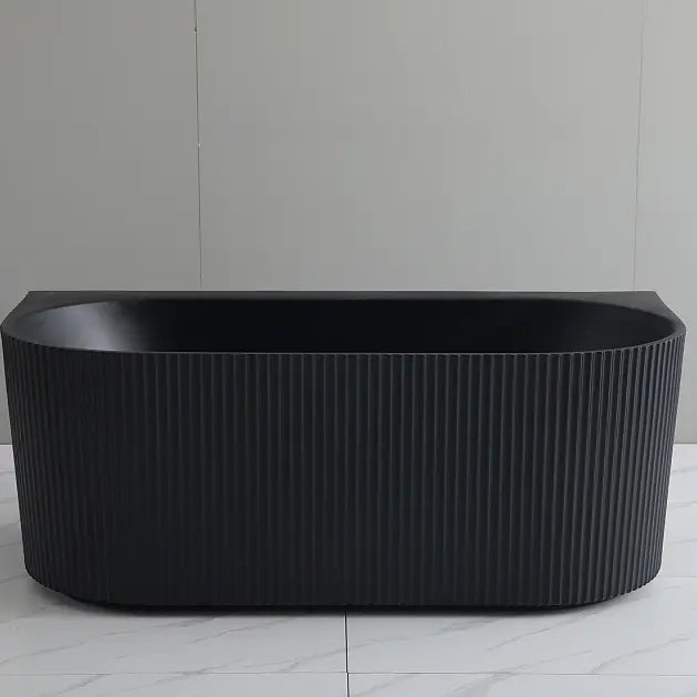 Bari Groove Back To Wall Bathtub 1700mm (No Overflow) - Aqualux Bathrooms- Poseidon