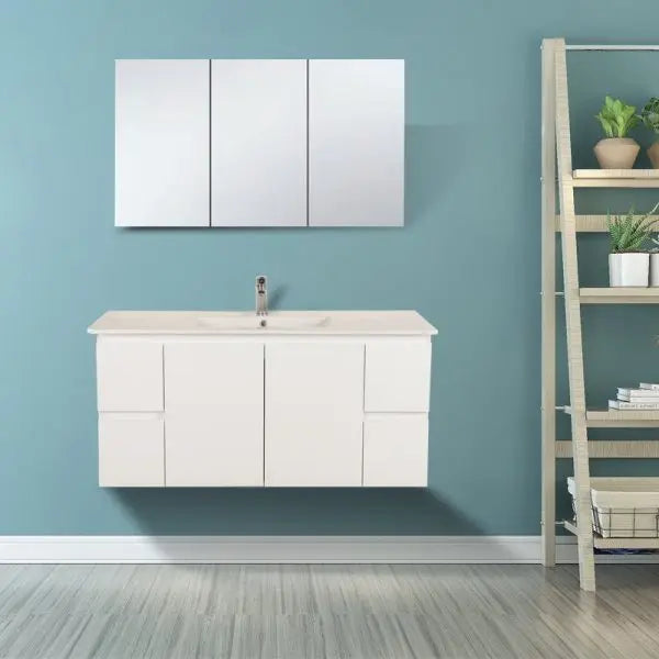 Mercio - BIANCA Wall Hung Vanity 1200mm (Gloss White) - Aqualux Bathrooms