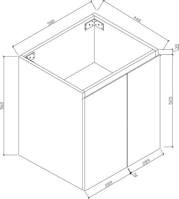 Mercio - BIANCA Wall Hung Vanity 60mm (Gloss White) - Aqualux Bathrooms