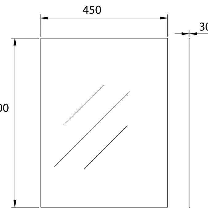 Pencil-edge Plain Mirror 45cm - Aqualux Bathrooms- Mercio