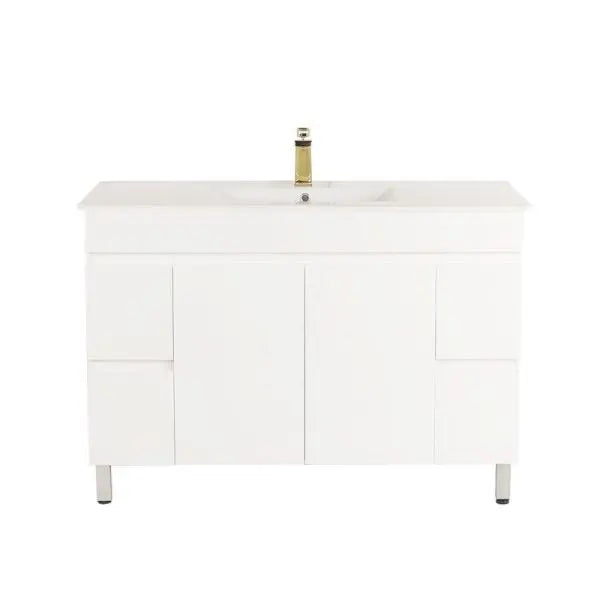 Mercio - BIANCA PVC Freestanding Vanity Cabinet 120cm (Gloss White) - Aqualux Bathrooms