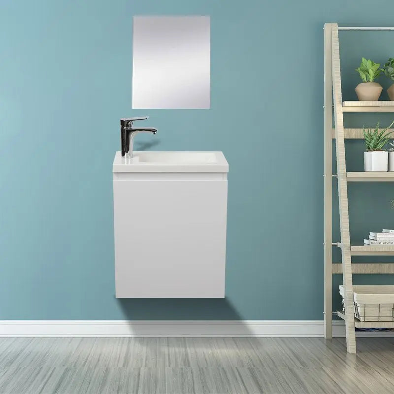 Mercio - BIANCA Slim Wall Hung Vanity 400mm (Gloss White) - Aqualux Bathrooms