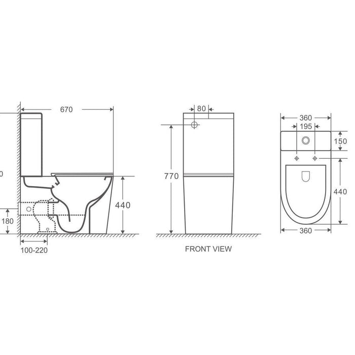 Mercio Berlin Rimless Back To Wall Toilet Suite