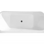 Buillion White Back To Wall Bathtub - Aqualux Bathrooms- Mercio