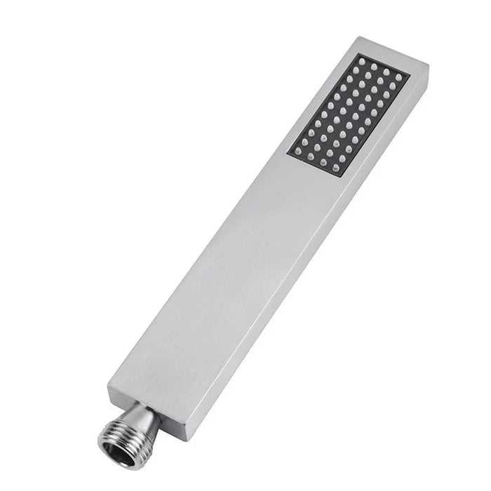 Square Single Function Brushed Nickel Brass Handheld Shower