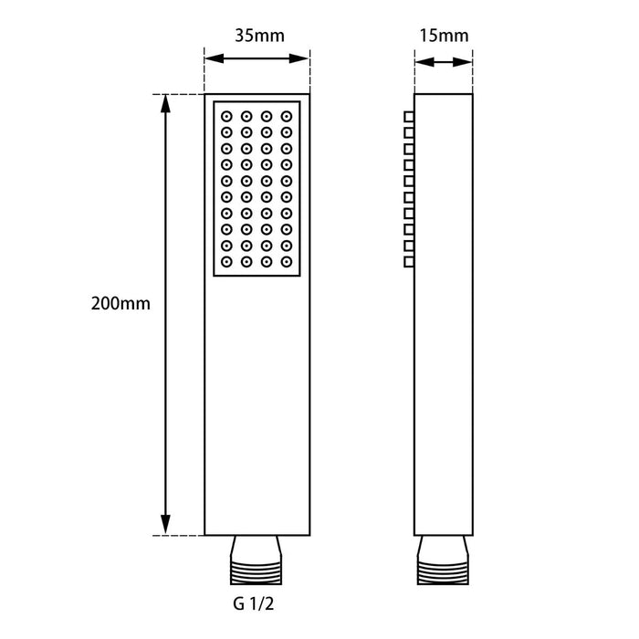 Square Single Function Brushed Nickel Brass Handheld Shower