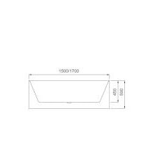 Bullion 1500mm Back To Wall Gloss White Bathtub