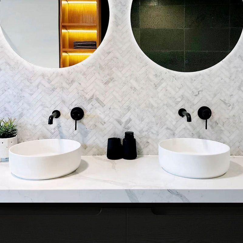 Otti Byron Black Oak 1500mm Double Bowl Wall Hung Vanity