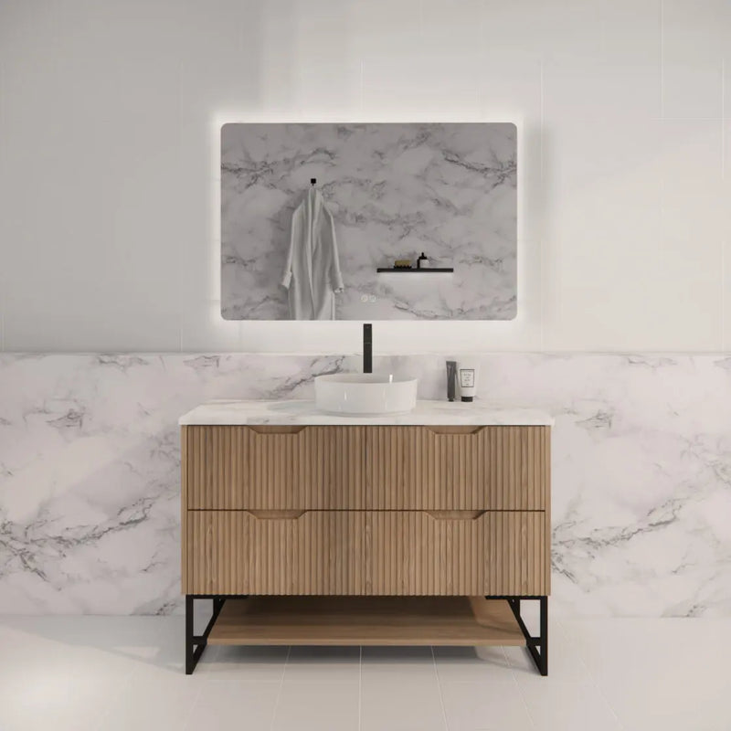 ABS Riva - Riva Bali Freestanding Single Bowl Vanity 1200mm - American Oak - Aqualux Bathrooms
