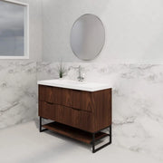 ABS Riva - Riva Bali Freestanding Single Bowl Vanity 1200mm - Brown Oak - Aqualux Bathrooms
