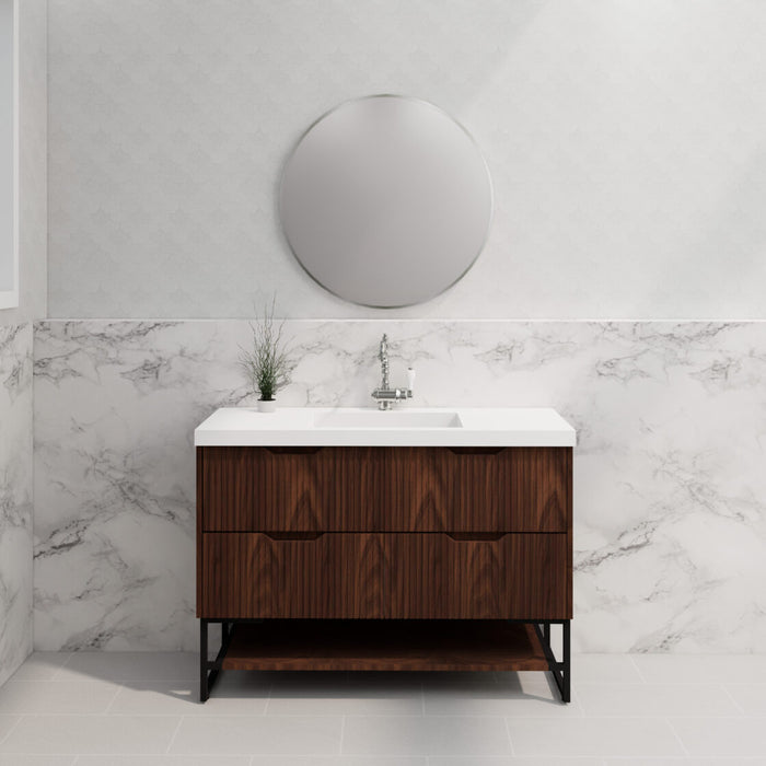 Riva Bali Freestanding Single Bowl Vanity 1200mm - Brown Oak