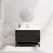 ABS Riva - Riva Bali Freestanding Single Bowl Vanity 1200mm - Matt Black - Aqualux Bathrooms