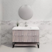 ABS Riva - Riva Bali Freestanding Single Bowl Vanity 1200mm - White Oak - Aqualux Bathrooms