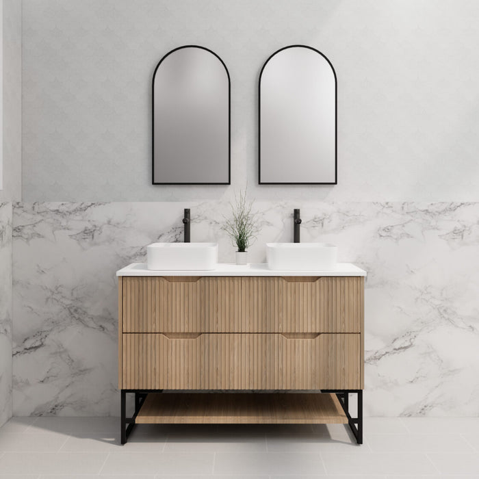 Riva Bali Freestanding Double Bowl Vanity 1200mm - American Oak