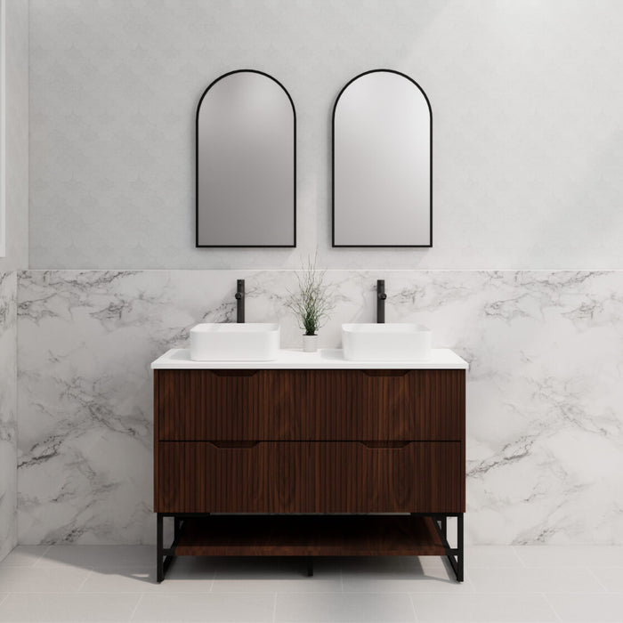 Riva Bali Freestanding Double Bowl Vanity 1200mm - Brown Oak