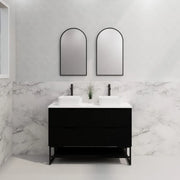 ABS Riva - Riva Bali Freestanding Double Bowl Vanity 1200mm - Matt Black - Aqualux Bathrooms