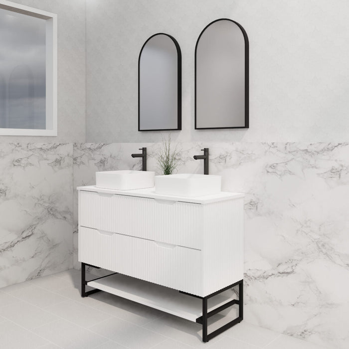 Riva Bali Freestanding Double Bowl Vanity 1200mm - Matt White