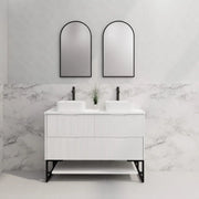 ABS Riva - Riva Bali Freestanding Double Bowl Vanity 1200mm - Matt White - Aqualux Bathrooms