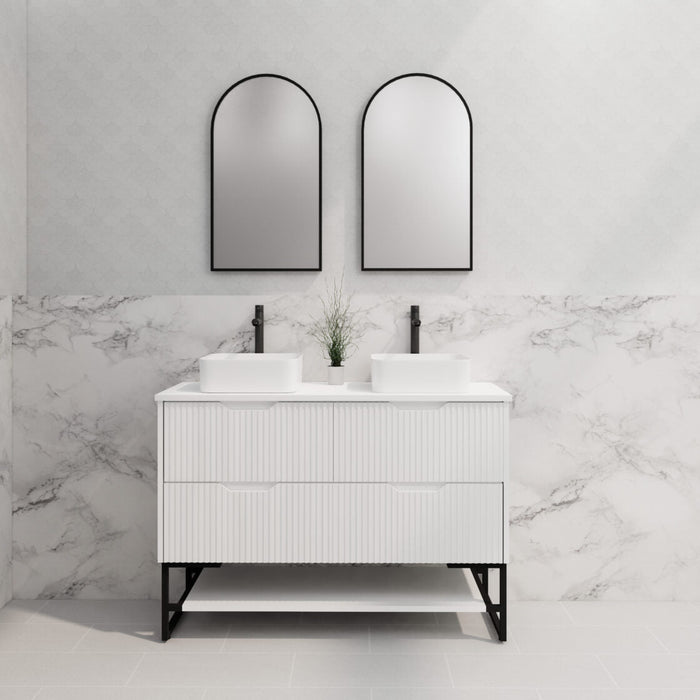 Riva Bali Freestanding Double Bowl Vanity 1200mm - Matt White