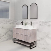 ABS Riva - Riva Bali Freestanding Double Bowl Vanity 1200mm - White Oak - Aqualux Bathrooms