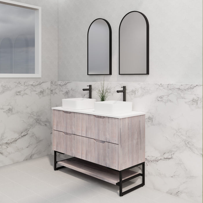 Riva Bali Freestanding Double Bowl Vanity 1200mm - White Oak