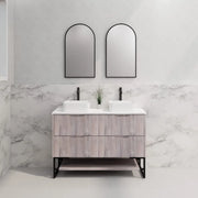 ABS Riva - Riva Bali Freestanding Double Bowl Vanity 1200mm - White Oak - Aqualux Bathrooms
