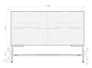 ABS Riva - Riva Bali Freestanding Double Bowl Vanity 1200mm - Brown Oak - Aqualux Bathrooms