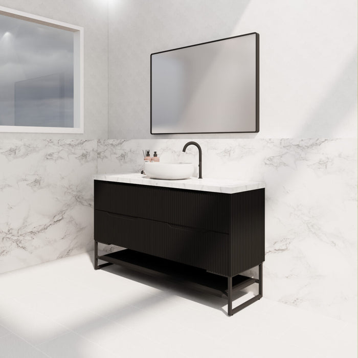 Riva Bali Freestanding Single Bowl Vanity 1500mm - Matt Black