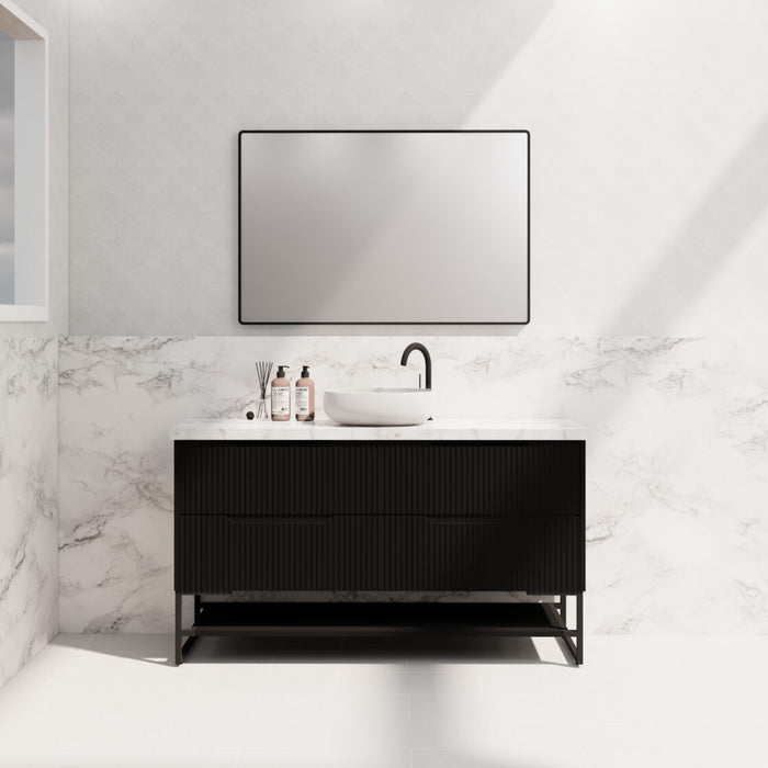 Riva Bali Freestanding Single Bowl Vanity 1500mm - Matt Black