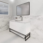 ABS Riva - Riva Bali Freestanding Single Bowl Vanity 1500mm - Matt White - Aqualux Bathrooms