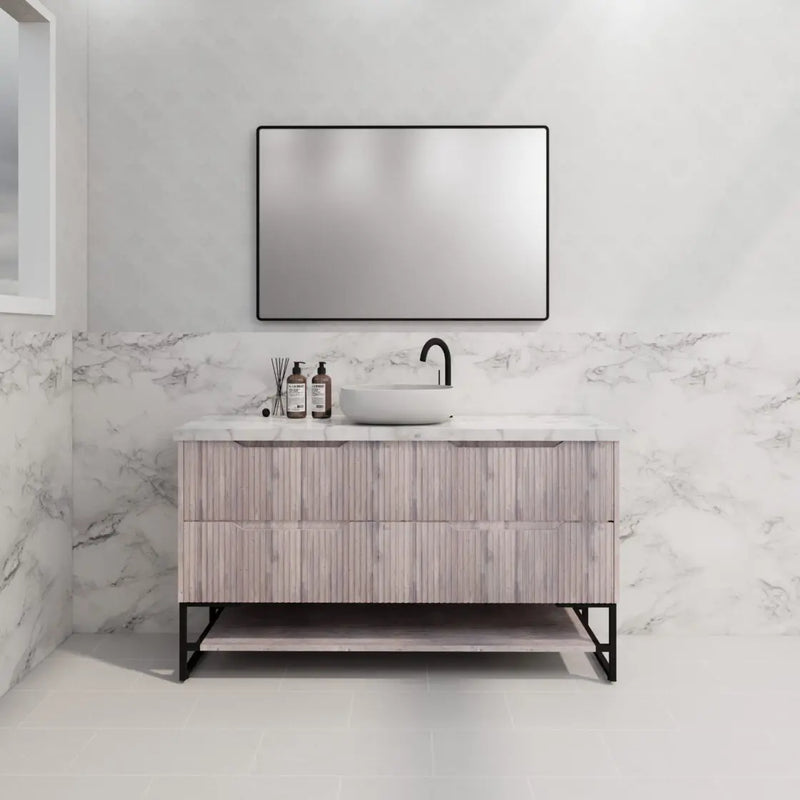 ABS Riva - Riva Bali Freestanding Single Bowl Vanity 1500mm - White Oak - Aqualux Bathrooms