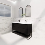 ABS Riva - Riva Bali Freestanding Double Bowl Vanity 1500mm - Matt Black - Aqualux Bathrooms