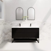 ABS Riva - Riva Bali Freestanding Double Bowl Vanity 1500mm - Matt Black - Aqualux Bathrooms