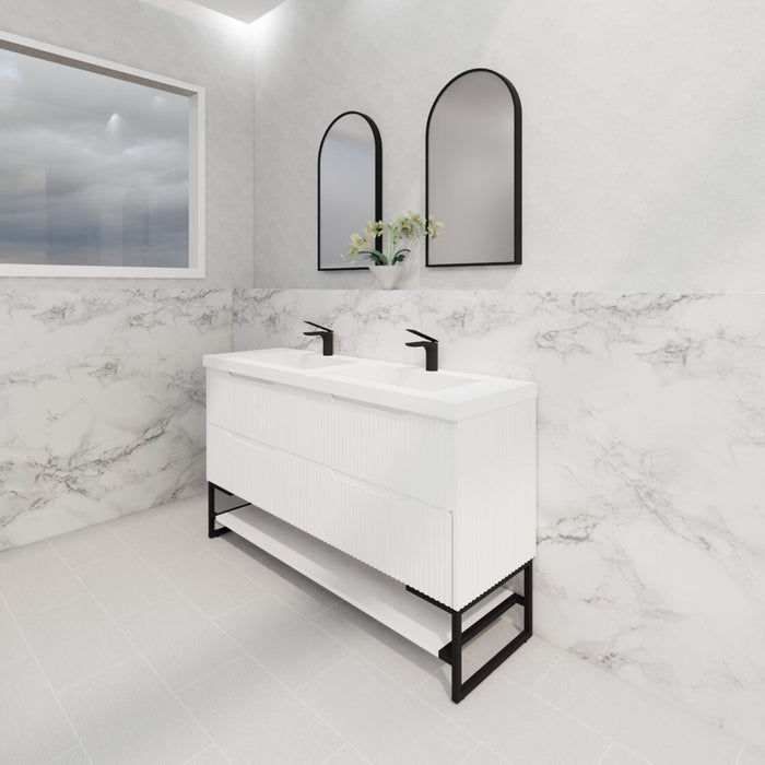 Riva Bali Freestanding Double Bowl Vanity 1500mm - Matt White