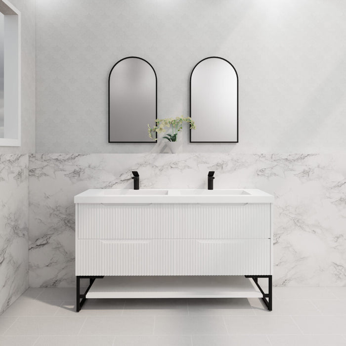 Riva Bali Freestanding Double Bowl Vanity 1500mm - Matt White