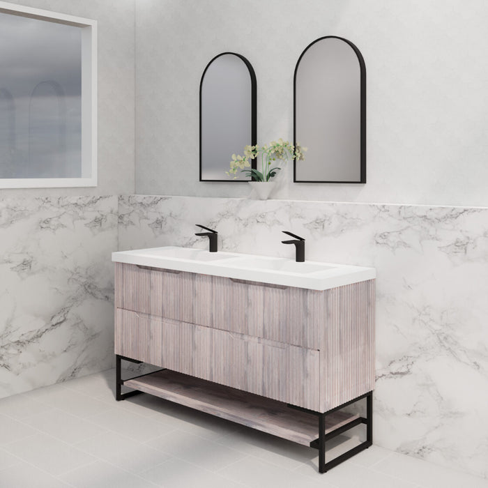 Riva Bali Freestanding Double Bowl Vanity 1500mm - White Oak