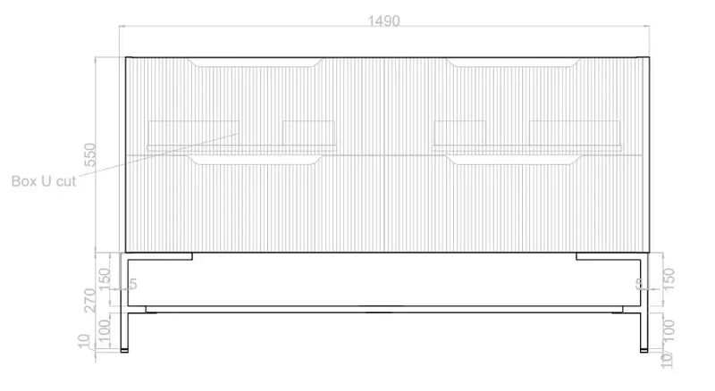 ABS Riva - Riva Bali Freestanding Single Bowl Vanity 1500mm - Matt Black - Aqualux Bathrooms