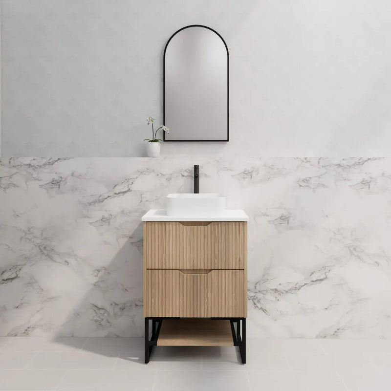 ABS Riva - Riva Bali Freestanding Vanity 600mm - American Oak - Aqualux Bathrooms