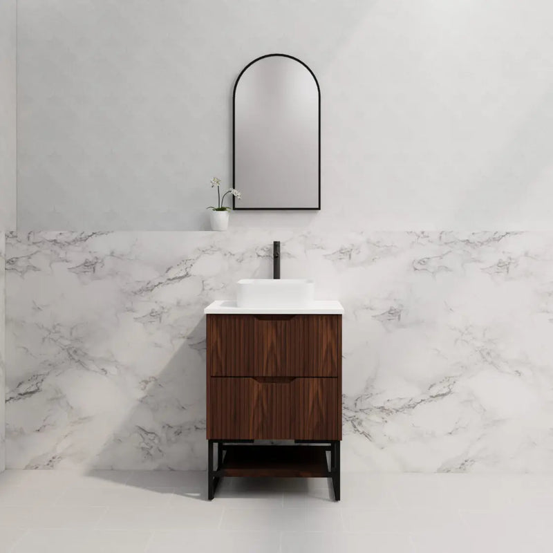 ABS Riva - Riva Bali Freestanding Vanity 600mm - Brown Oak - Aqualux Bathrooms