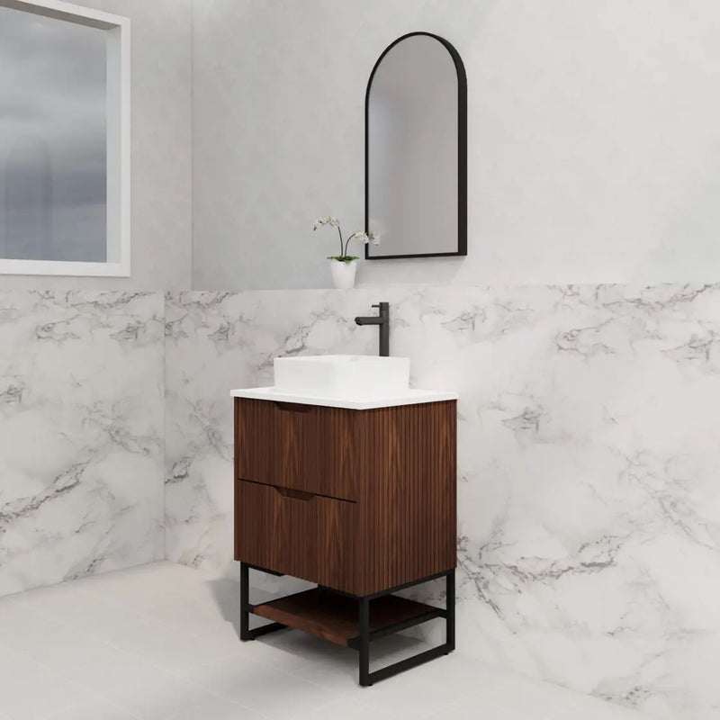 ABS Riva - Riva Bali Freestanding Vanity 600mm - Brown Oak - Aqualux Bathrooms
