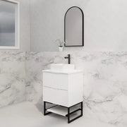 ABS Riva - Riva Bali Freestanding Vanity 600mm - Matt White - Aqualux Bathrooms